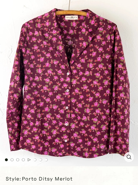 NATURAL LIFE Other - NATURAL LIFE Porto Ditsy Merlot Floral Button-Down SHIRT AND PANTS set NWT
